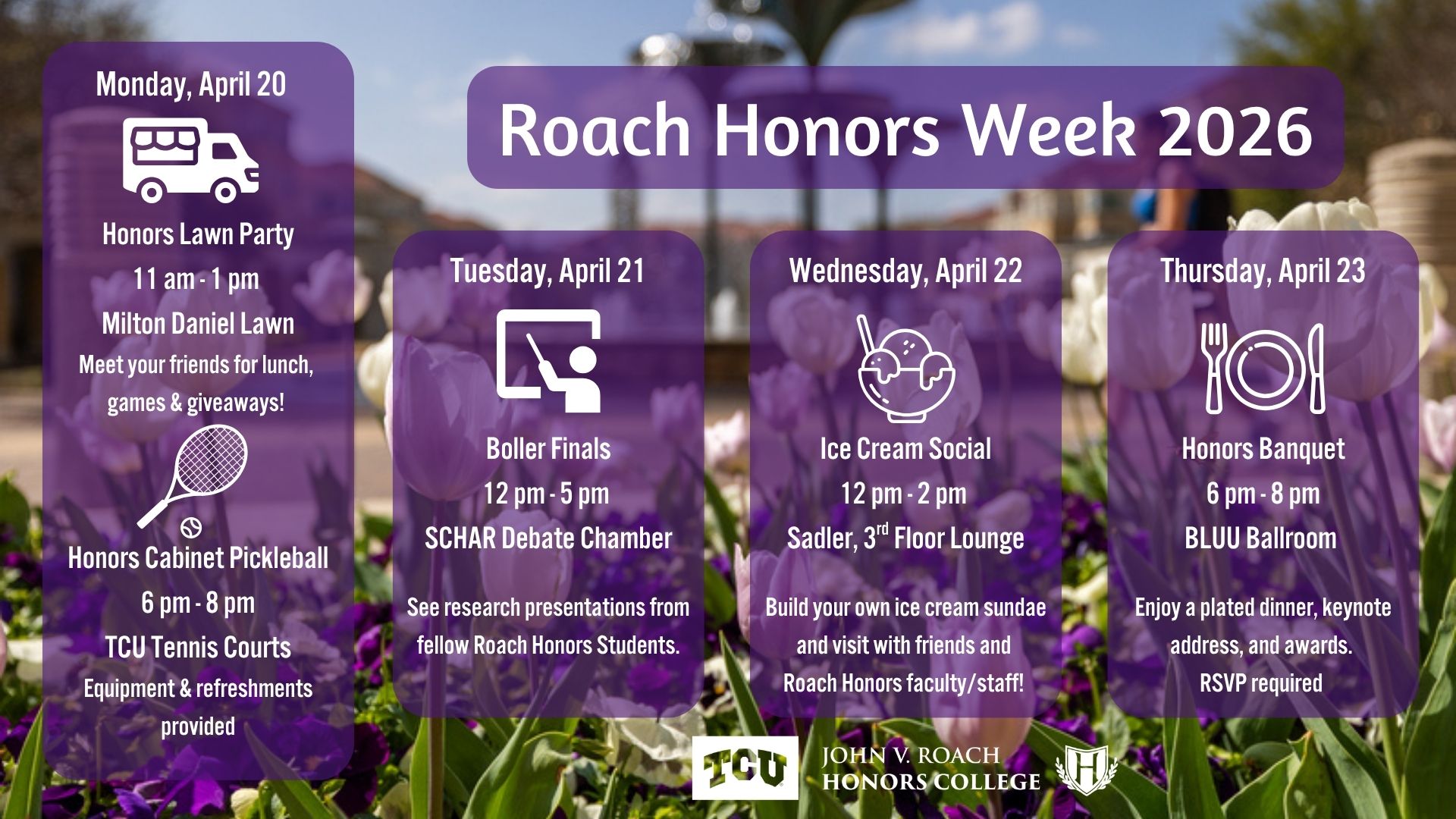 Honors Week 2026 Schedule Honors Week 2026 Schedule